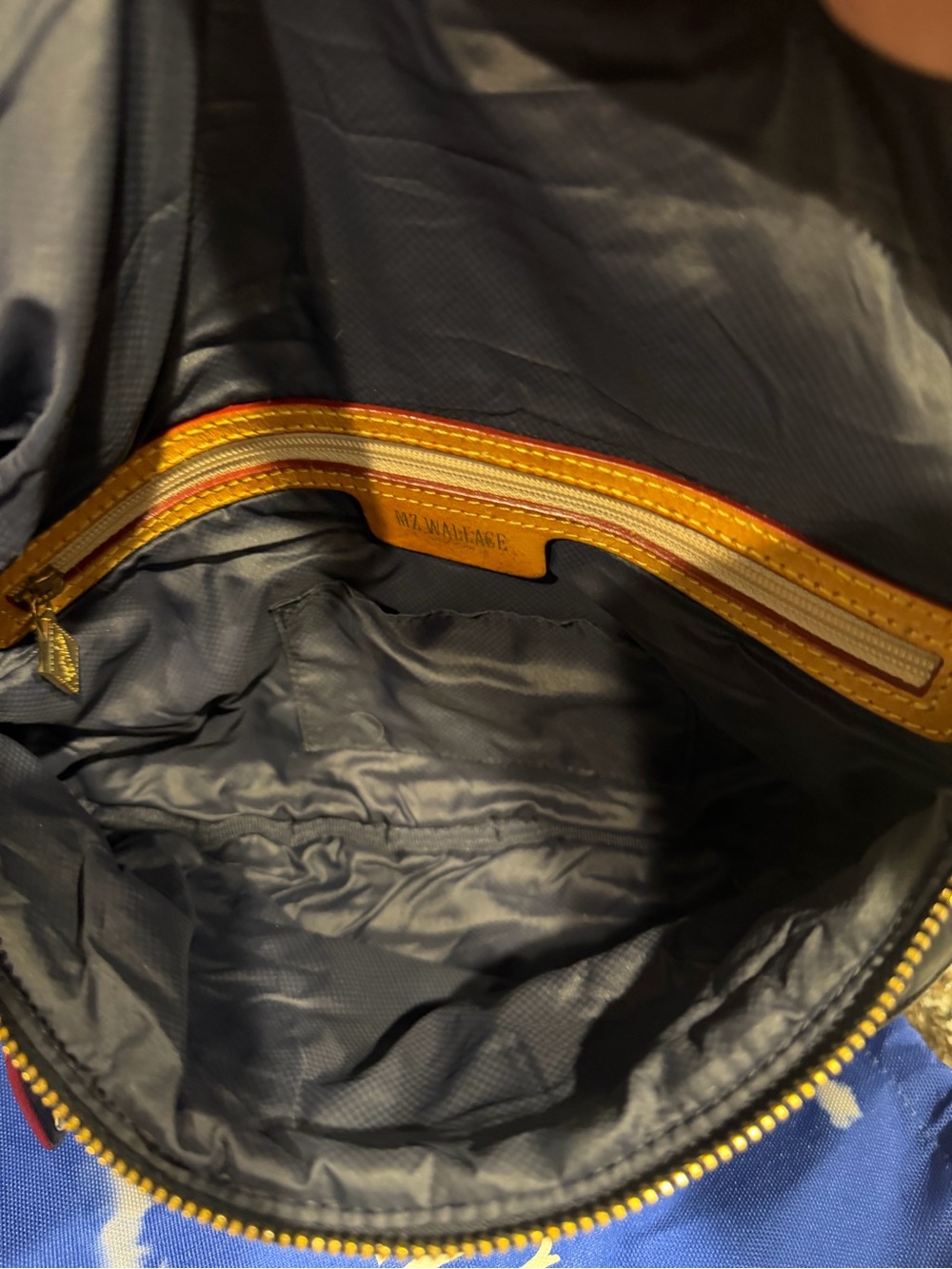 MZ WALLACE Crosby Swing Crossbody Navy with Gold Hardware - Picture 7 of 7